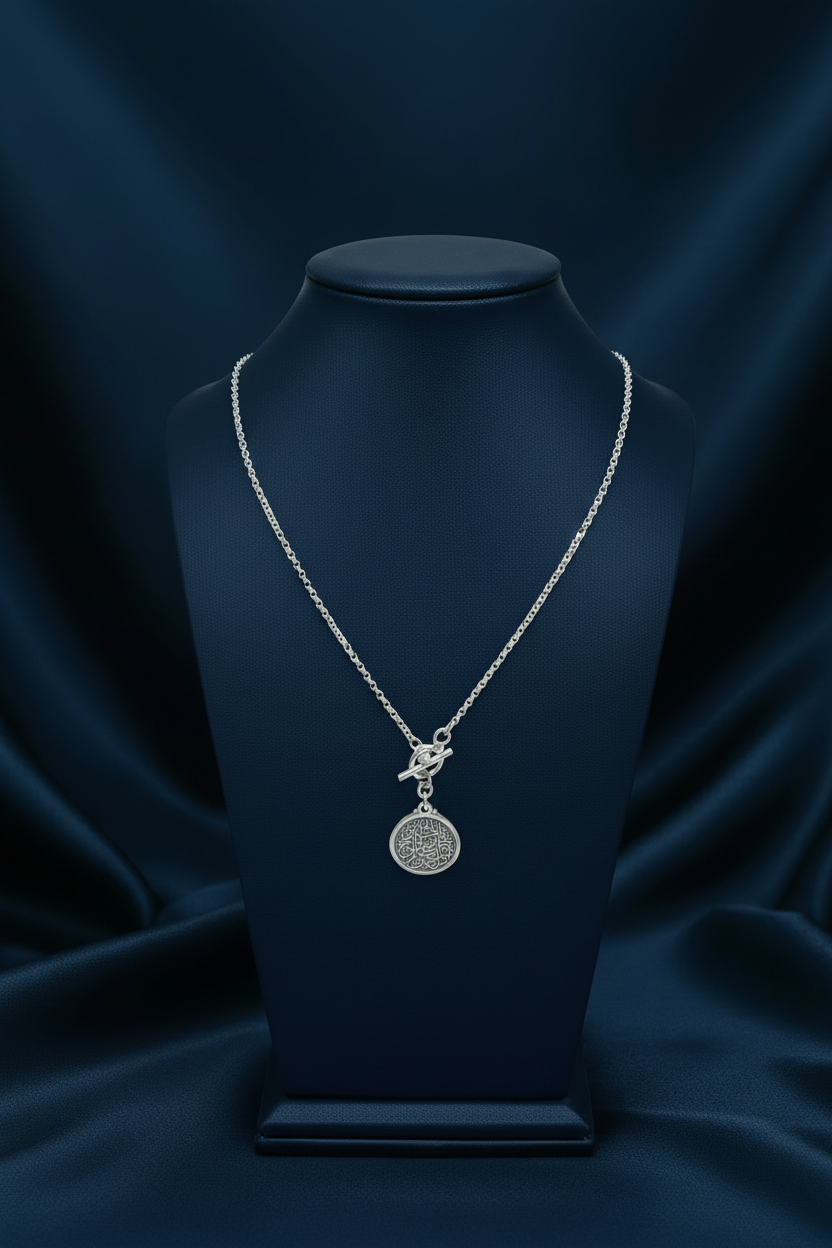 Plain Silver Coin on Navy Bust