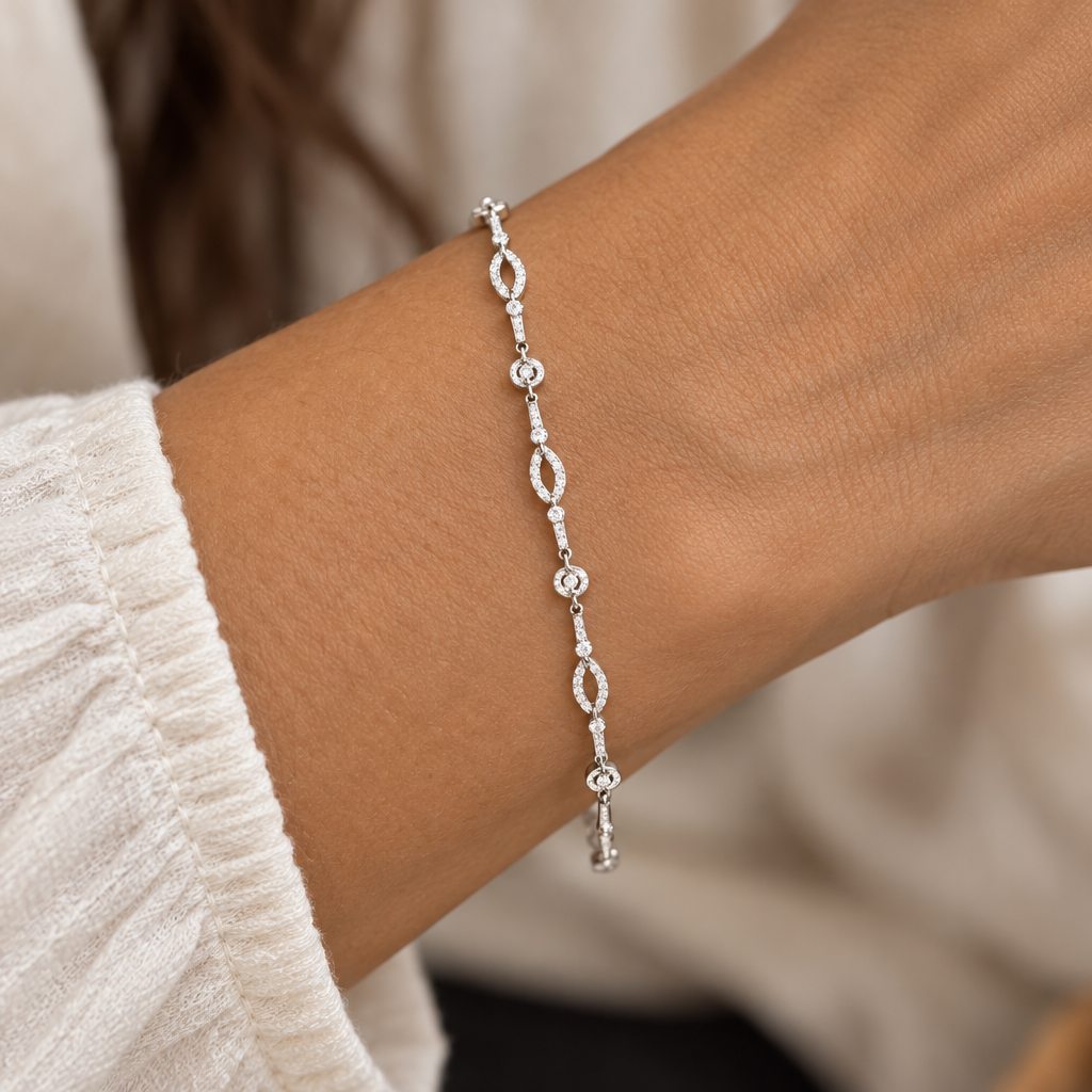 Bracelet on model's wrist