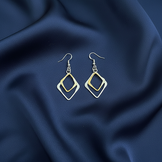 Ruby & Marcasite Teardrop Earrings on navy silk
