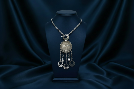 Islamic Coin Necklace on Navy Template