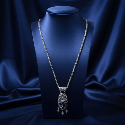 Lapis Coral Ebony Necklace