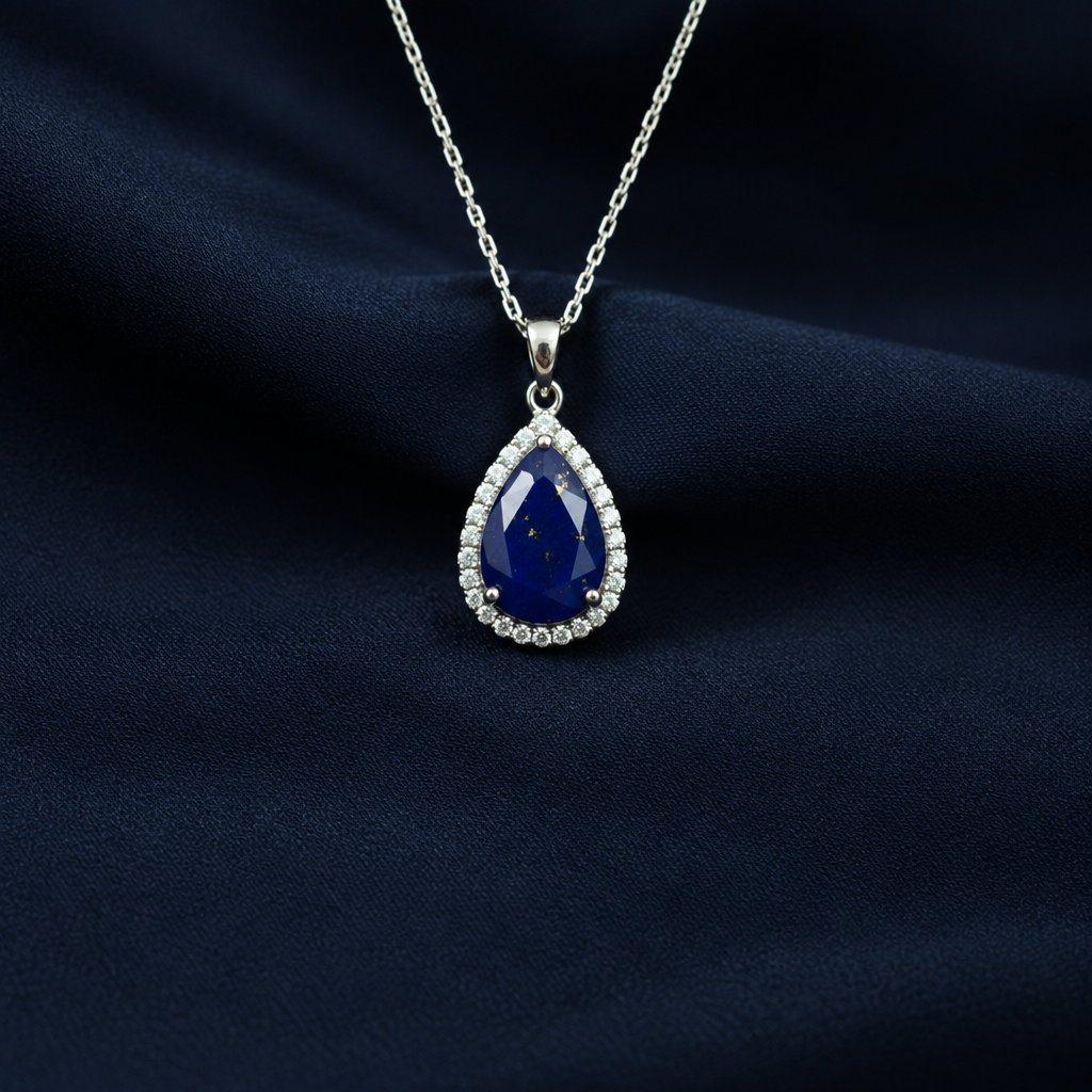 Lapis pendant close shot, smaller