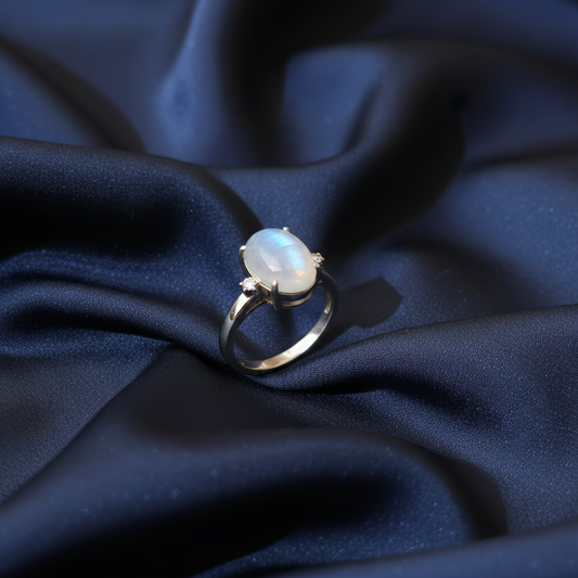 Moonstone Ring - Citrine Position