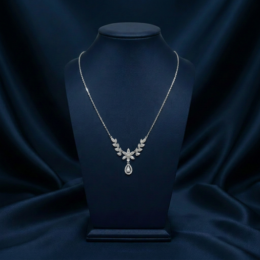 Much smaller necklace on the same navy stand