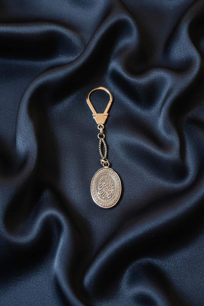 Oval Arabic Calligraphy Keychain