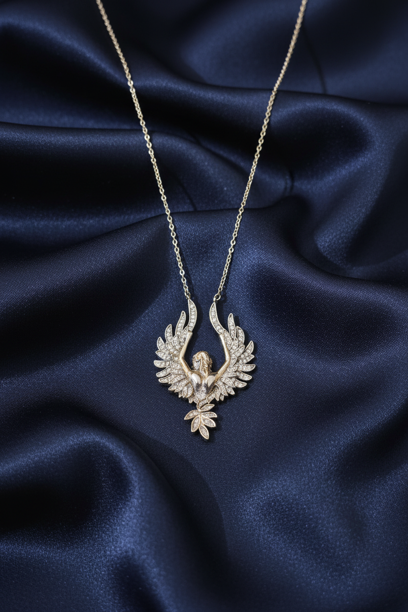 Silver Angel Wings Necklace