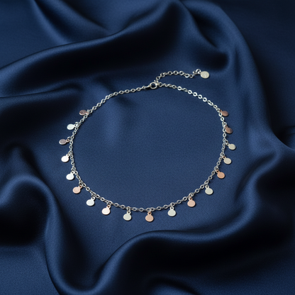 Silver Coin Charm Necklace
