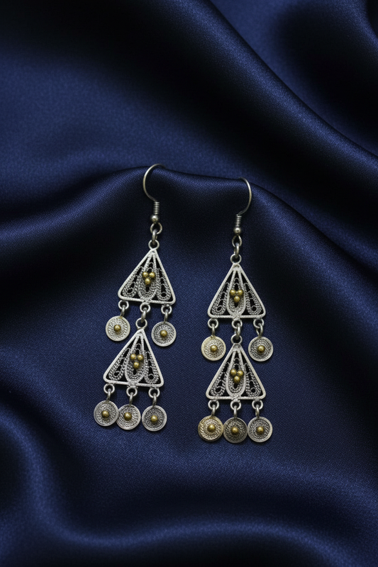 Silver Filigree Chandelier Earrings