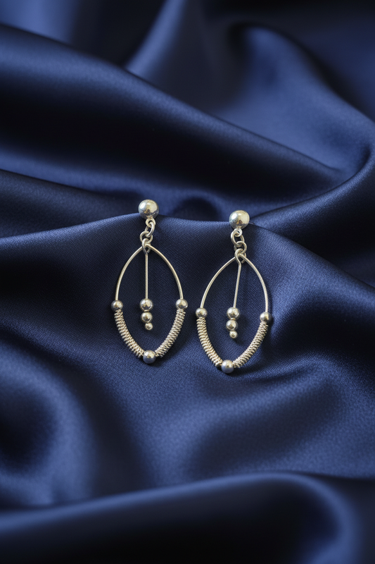 Silver Marquise Wire Earrings